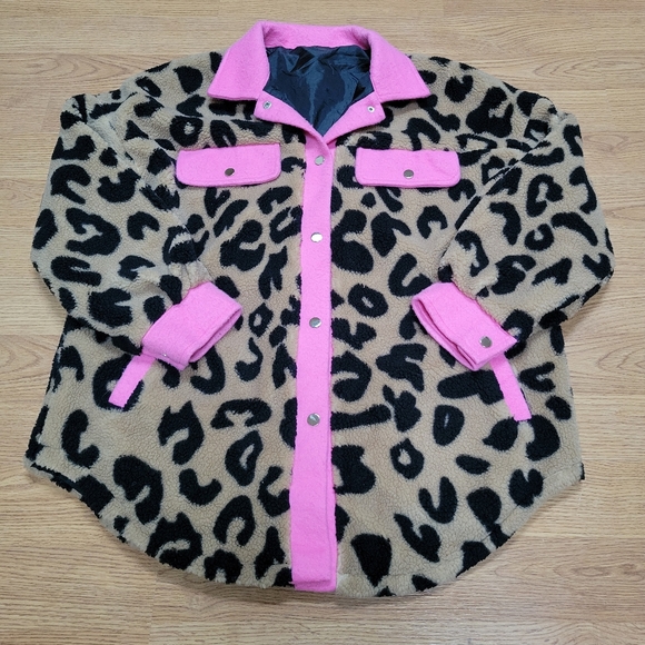 Leopard Print Jacket with Pink Accents - Picture 2 of 4